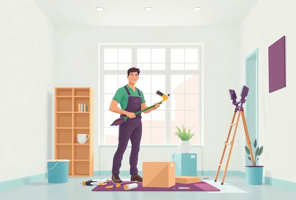 Intérieur rénové après travaux de peinture à Fécamp