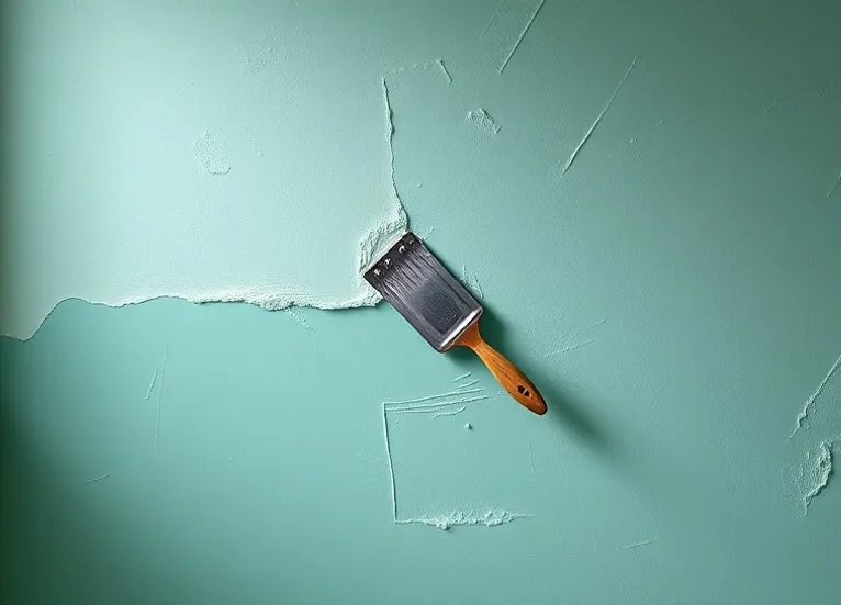 Application d'un enduit décoratif à la lisseuse sur un mur